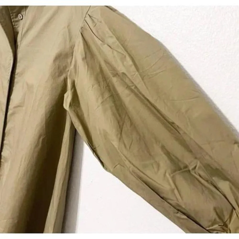 Olivaceous Khaki Poplin button shirt mini dress size Meduim‎ - Picture 3 of 6
